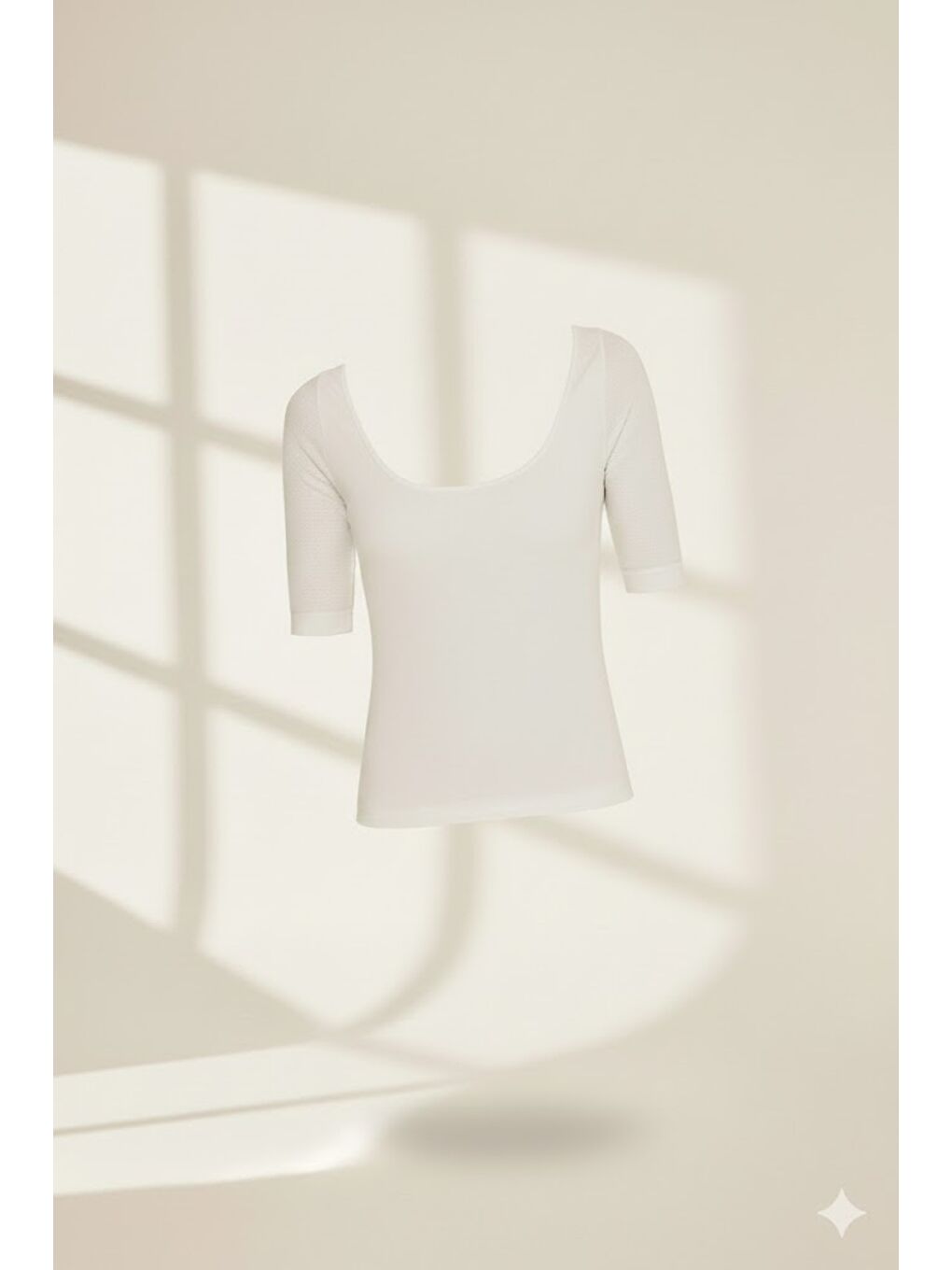 C15014 Dikişsiz Göğsü Açık Kollu Korse Beyaz