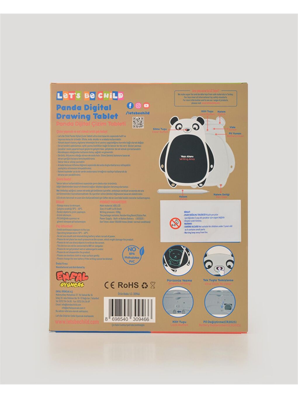Dijital Panda Çizim Tableti 8,5"-2