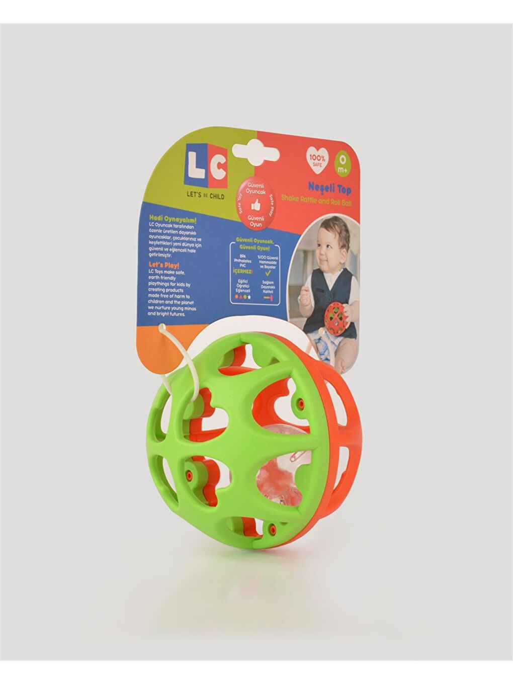 Turuncu Yeşil Neşeli Top Çıngırak-2