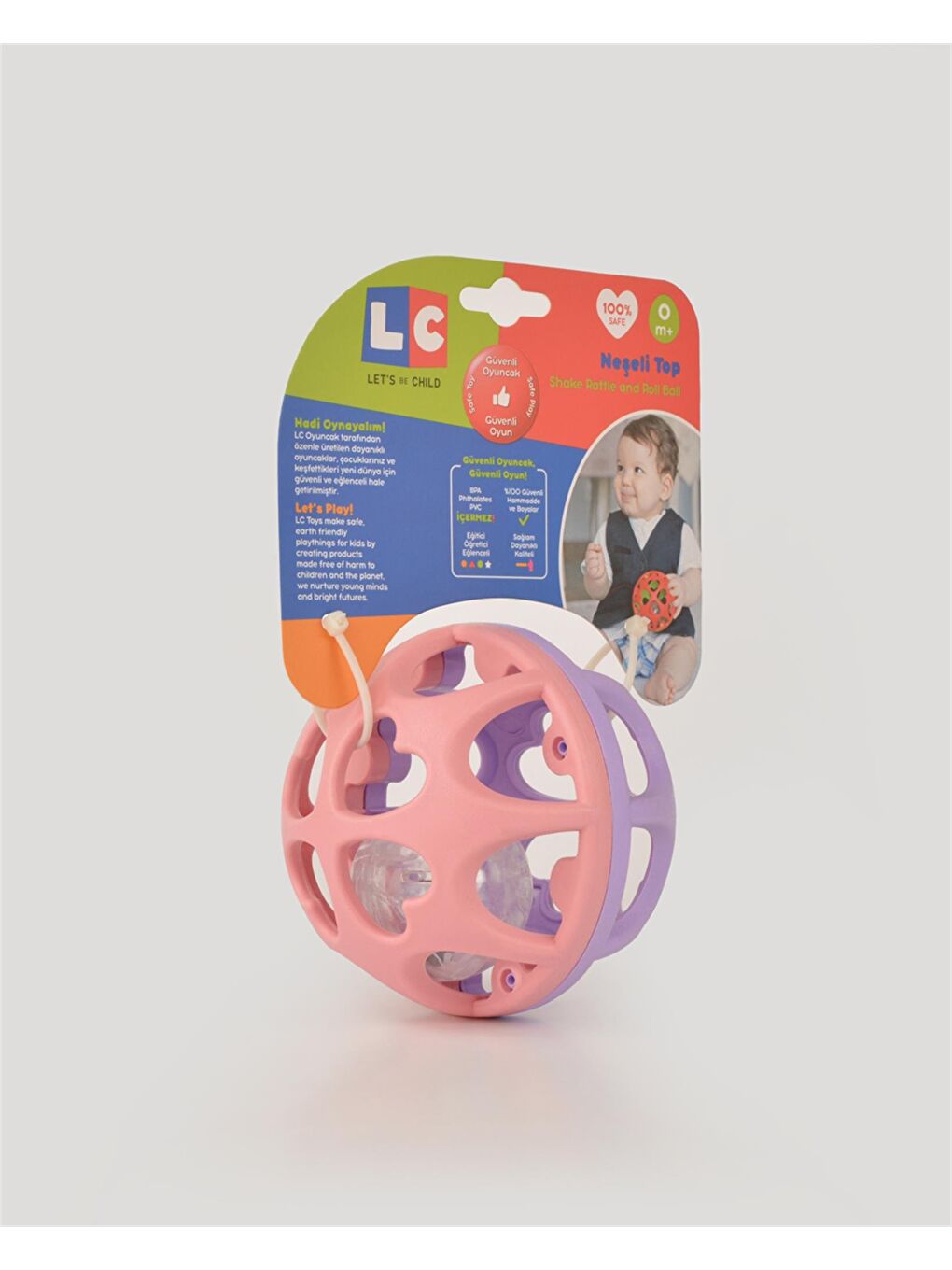 Pembe Lila Neşeli Top Çıngırak-2