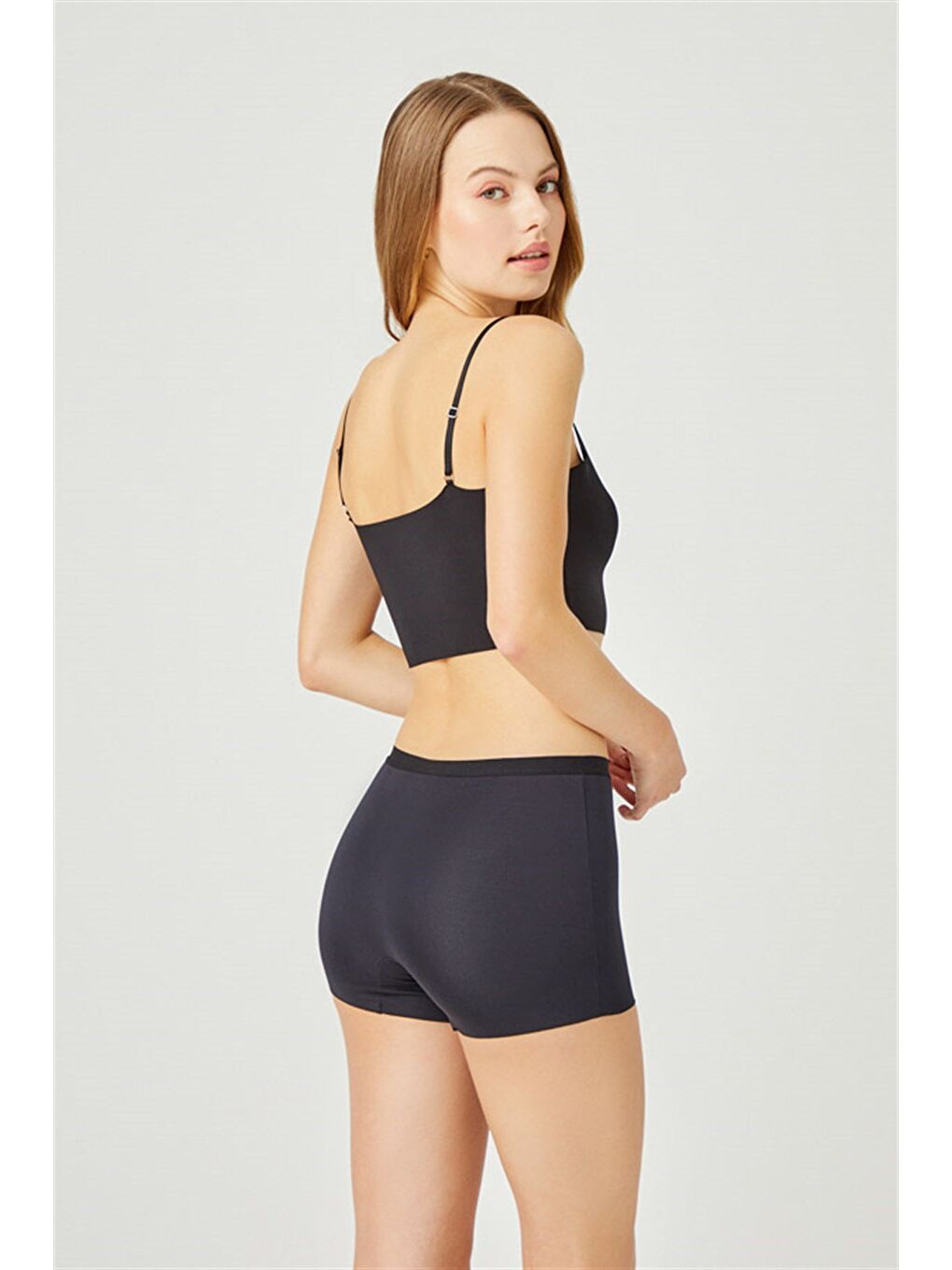 Karışık Basic Lazer Kesim Dikişsiz Kadın Boxer Külot 5'Li Paket-4