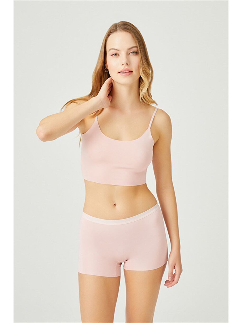 Karışık Basic Lazer Kesim Dikişsiz Kadın Boxer Külot 5'Li Paket-5