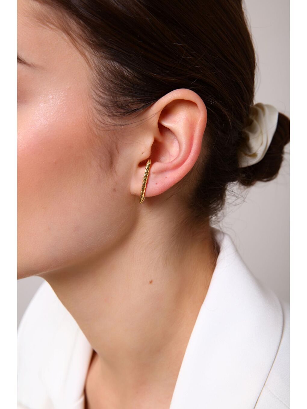 Aurrari Sarı Gold Renk Burgu Earcuff - 2