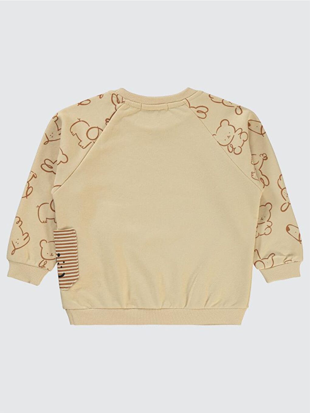 Boys Hayvan Baskılı 2-5 Yaş Sweatshirt - Bej 2-3 Yaş