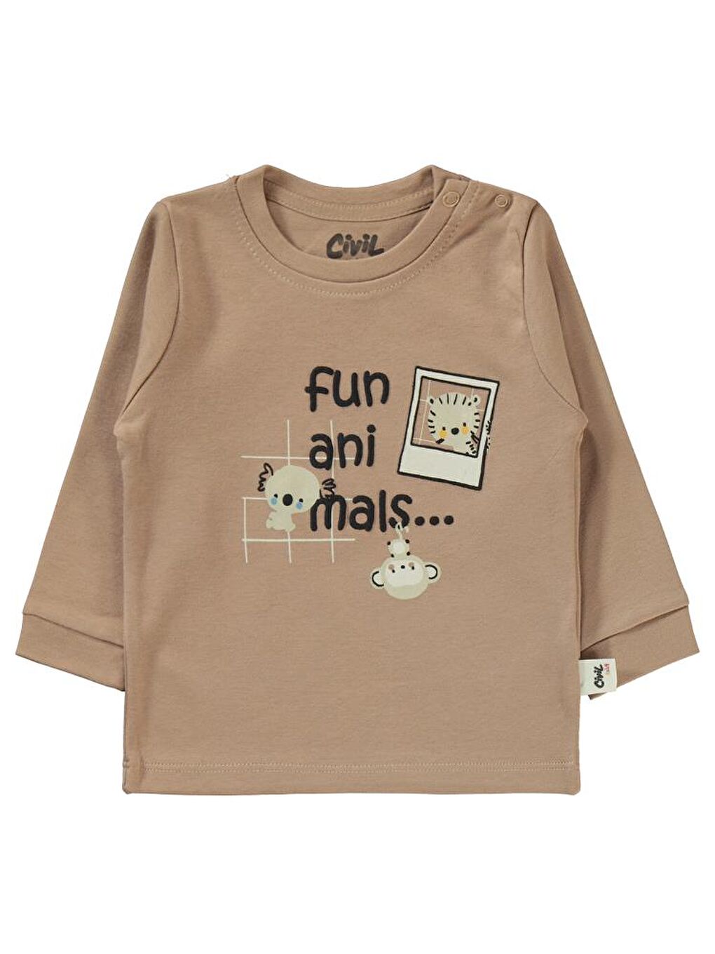 Kahverengi Baby Fun Animals Baskılı 6-18 Sweatshirt - Kahve 12-18 Ay-1