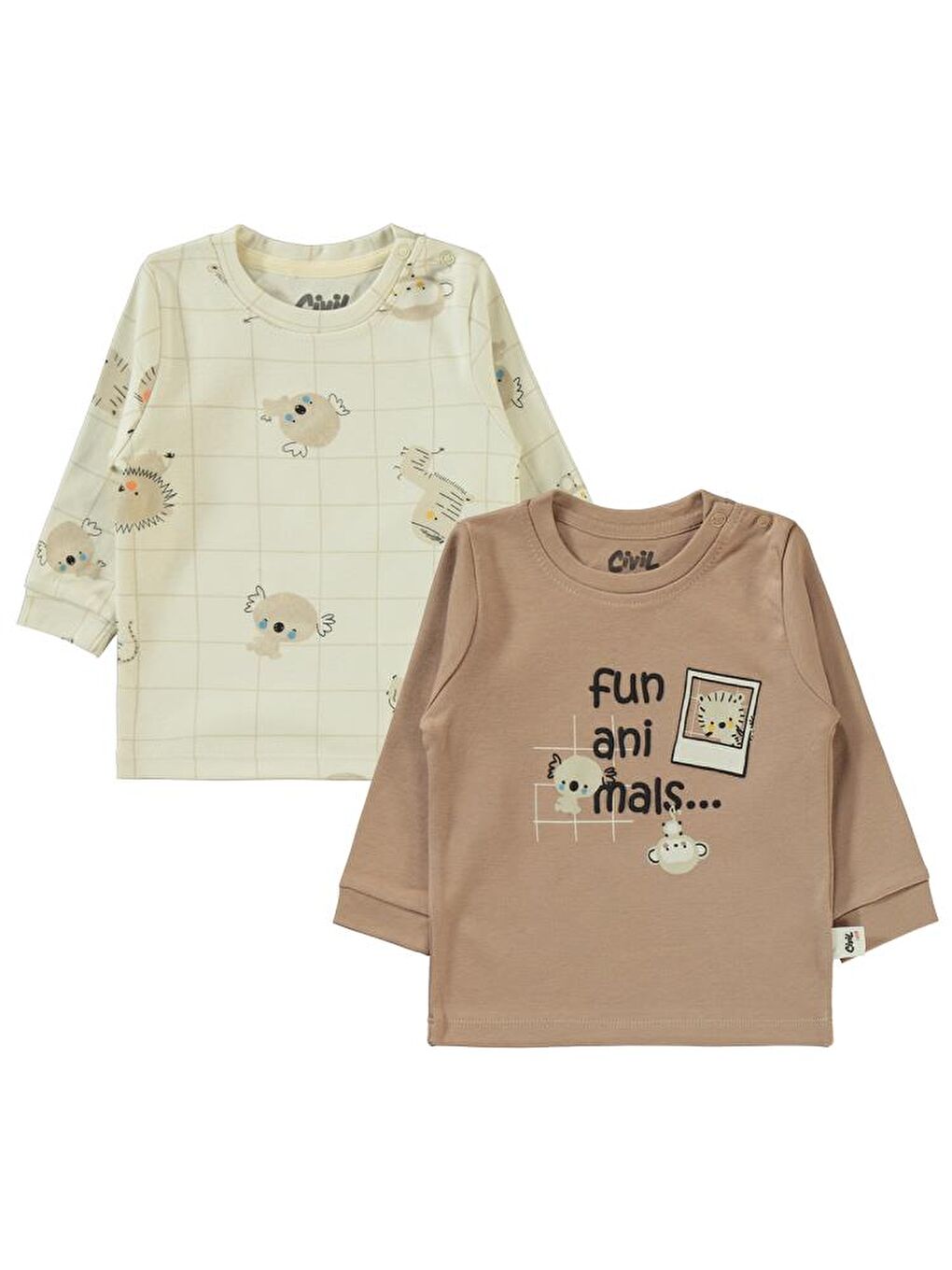Kahverengi Baby Fun Animals Baskılı 6-18 Sweatshirt - Kahve 12-18 Ay-2