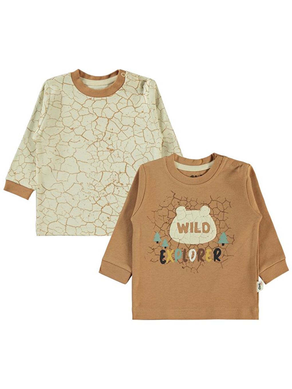 Kahverengi Baby Crack Pattern Baskılı 6-18 Sweatshirt - Kahve 18-24 Ay