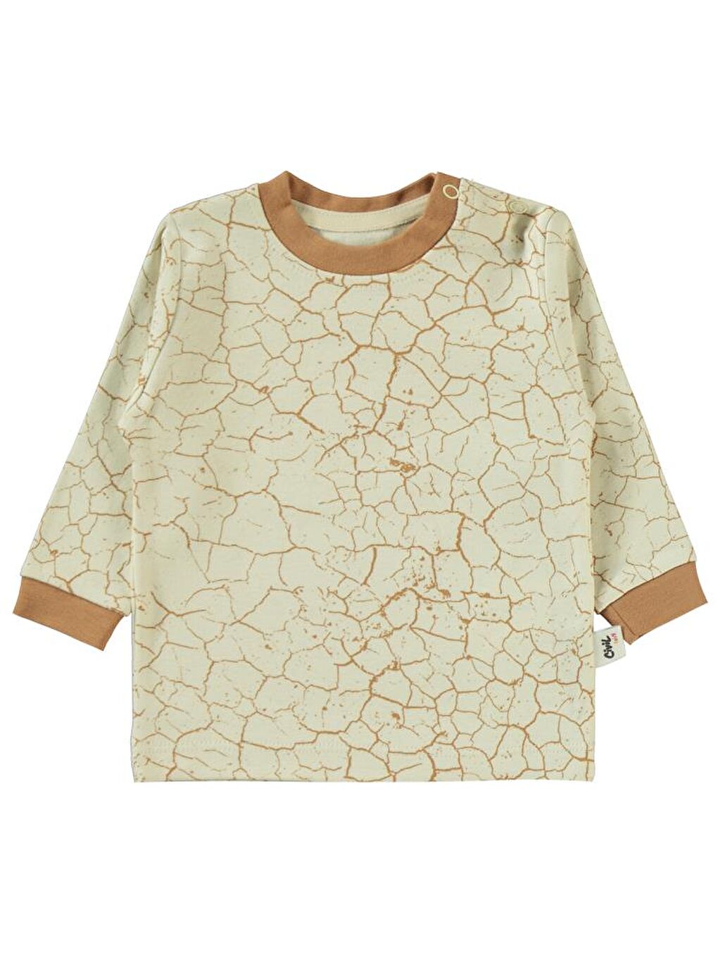 Kahverengi Baby Crack Pattern Baskılı 6-18 Sweatshirt - Kahve 18-24 Ay-2