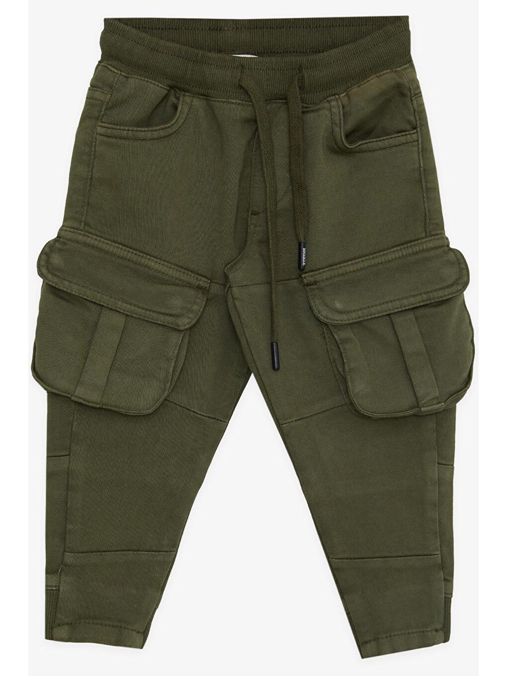 Erkek Çocuk Pantolon Kargo Cepli Beli Lastikli Koyu Yeşil (3-6 Yaş)