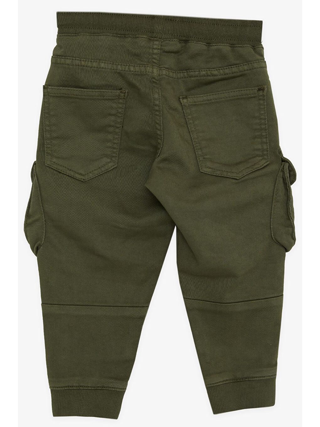 Erkek Çocuk Pantolon Kargo Cepli Beli Lastikli Koyu Yeşil (3-6 Yaş)-1
