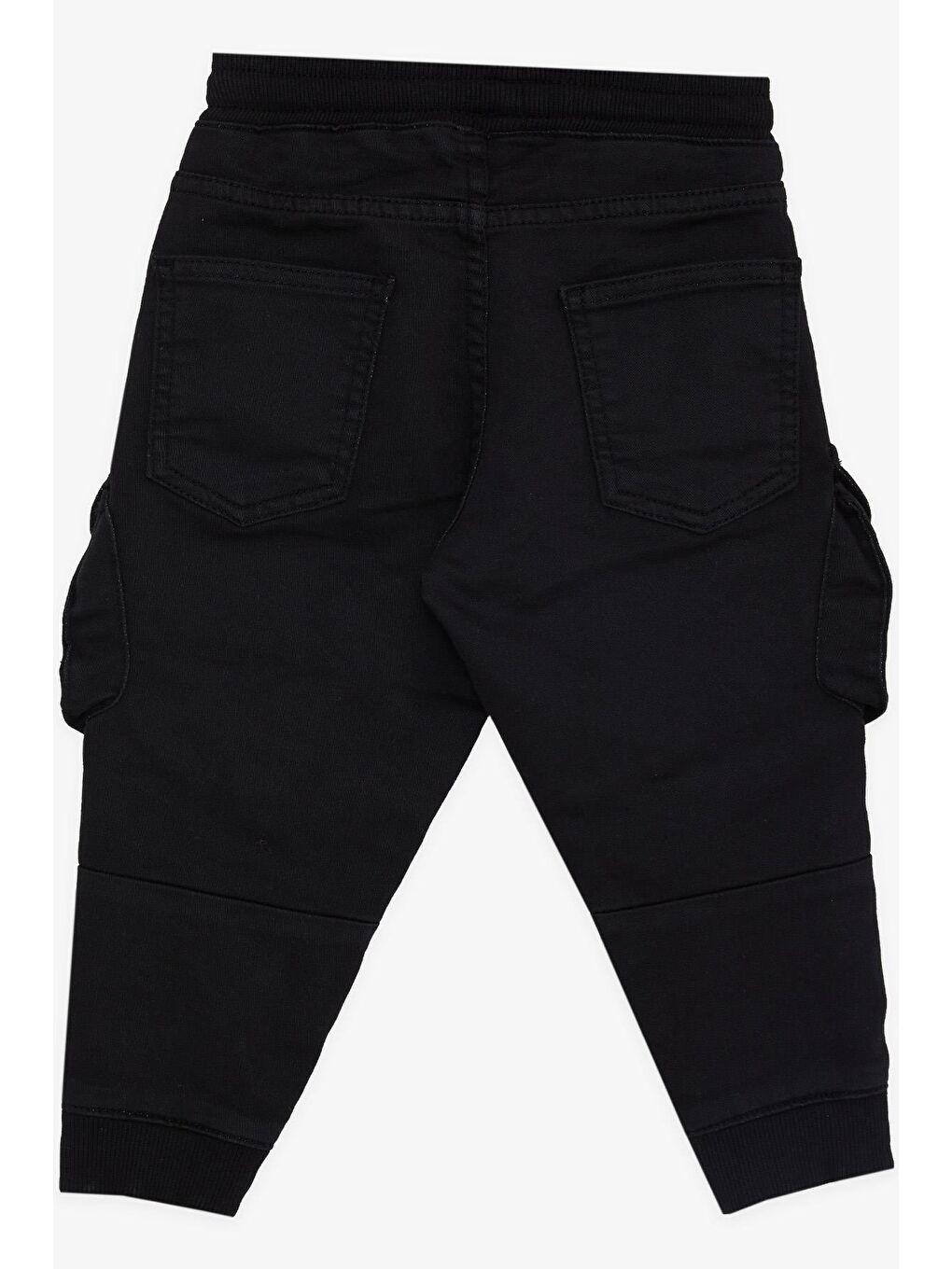 Erkek Çocuk Pantolon Kargo Cepli Beli Lastikli Siyah (3-7 Yaş)-1