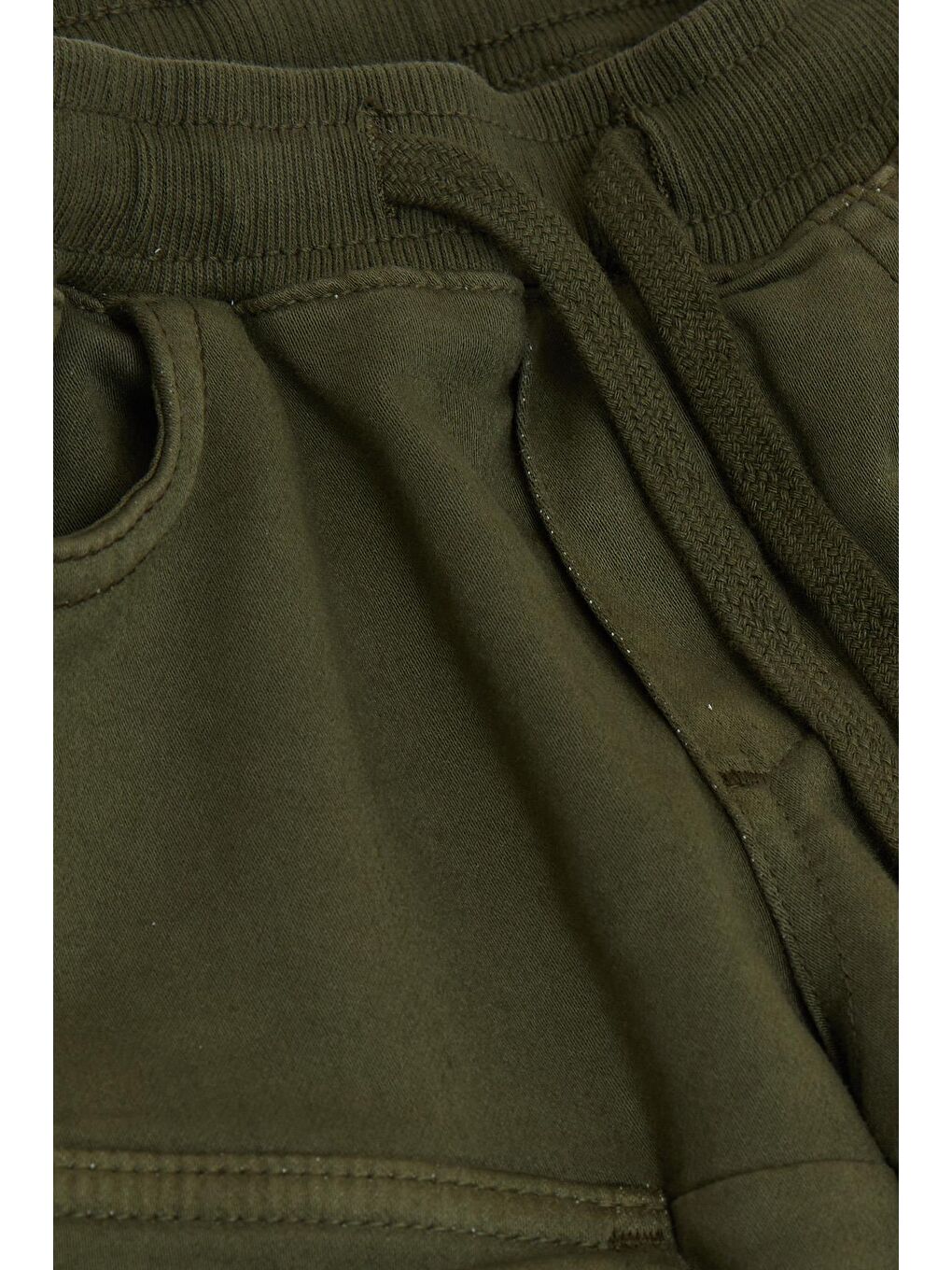 Erkek Çocuk Pantolon Kargo Cepli Beli Lastikli Koyu Yeşil (3-6 Yaş)-2