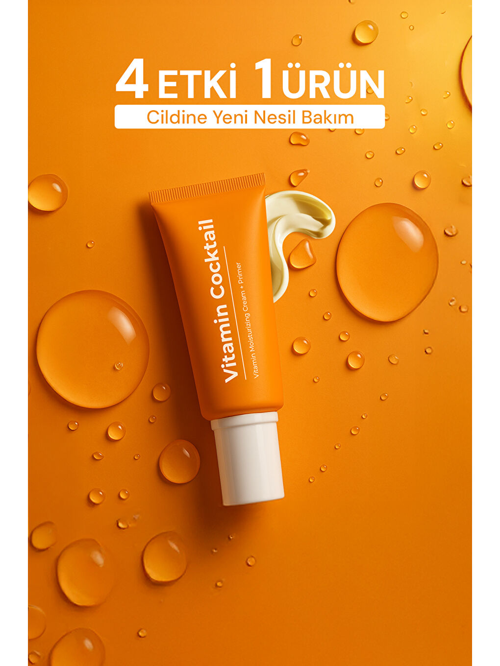 Vitamin Kokteyl-Nemlendirici Besleyici Onarıcı Yüz Kremi (Vitamin C+ B3 +B5 +E) ve Makyaj Bazı 50Ml-6