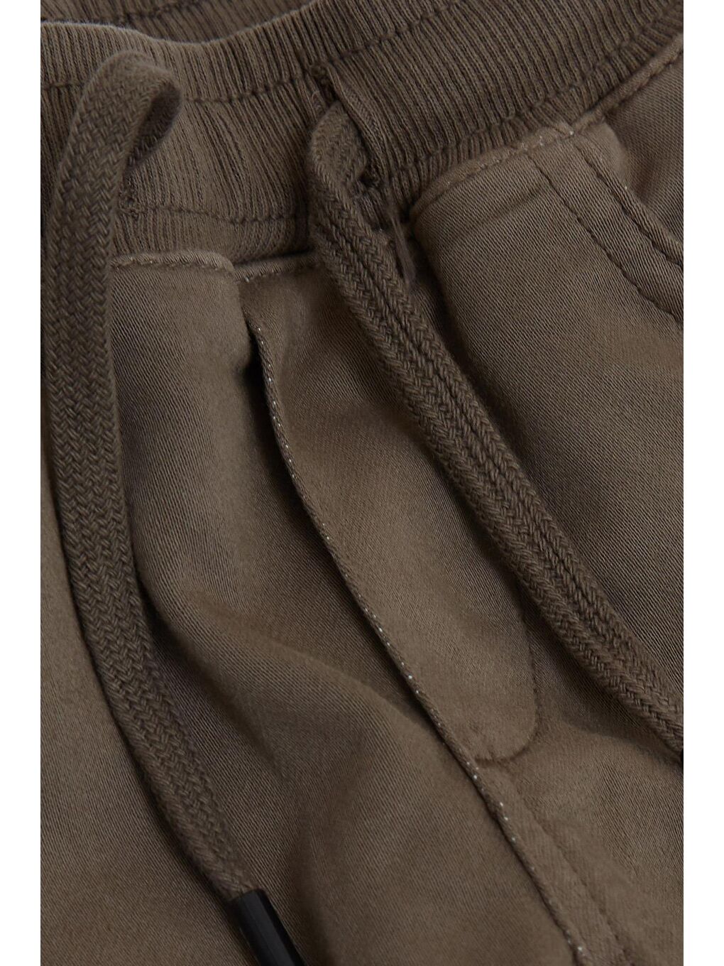 Erkek Çocuk Pantolon Kargo Cepli Beli Lastikli Koyu Haki Yeşil (3 Yaş)-4