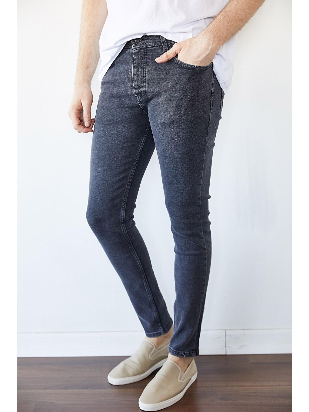 XHAN Gri Slim Fit Jean Pantolon 1KXE5-44255-03