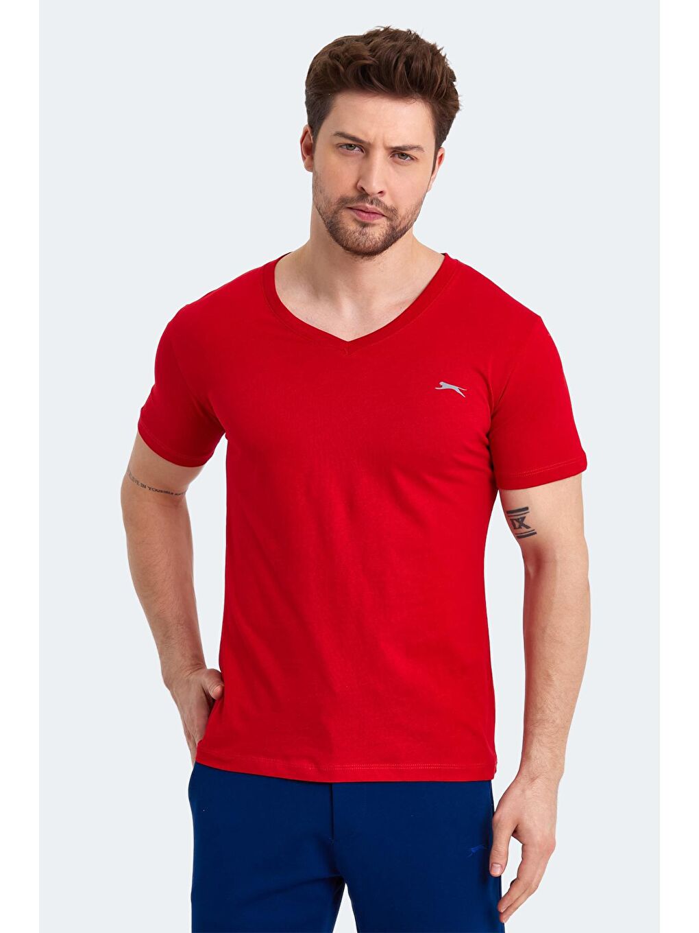 SLAZENGER Kırmızı SARGON KTN Erkek T-Shirt Kırmızı