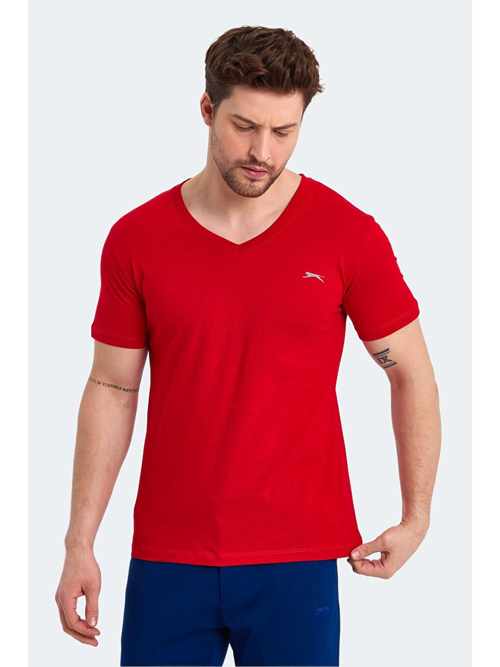 SLAZENGER Kırmızı SARGON KTN Erkek T-Shirt Kırmızı - 3