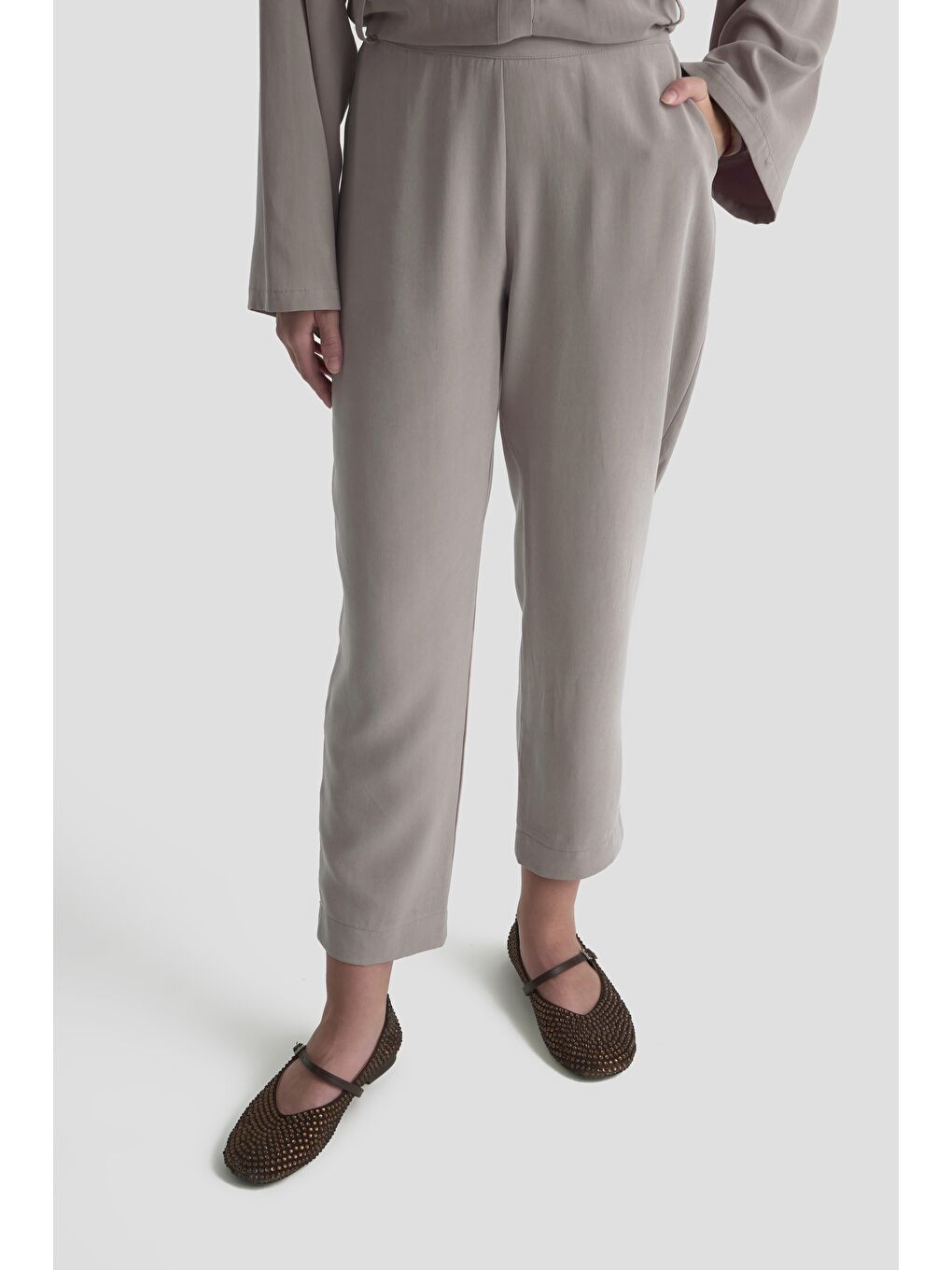 Bej Kemerli Lyocell Takım 25Kd1104 Vizon-4