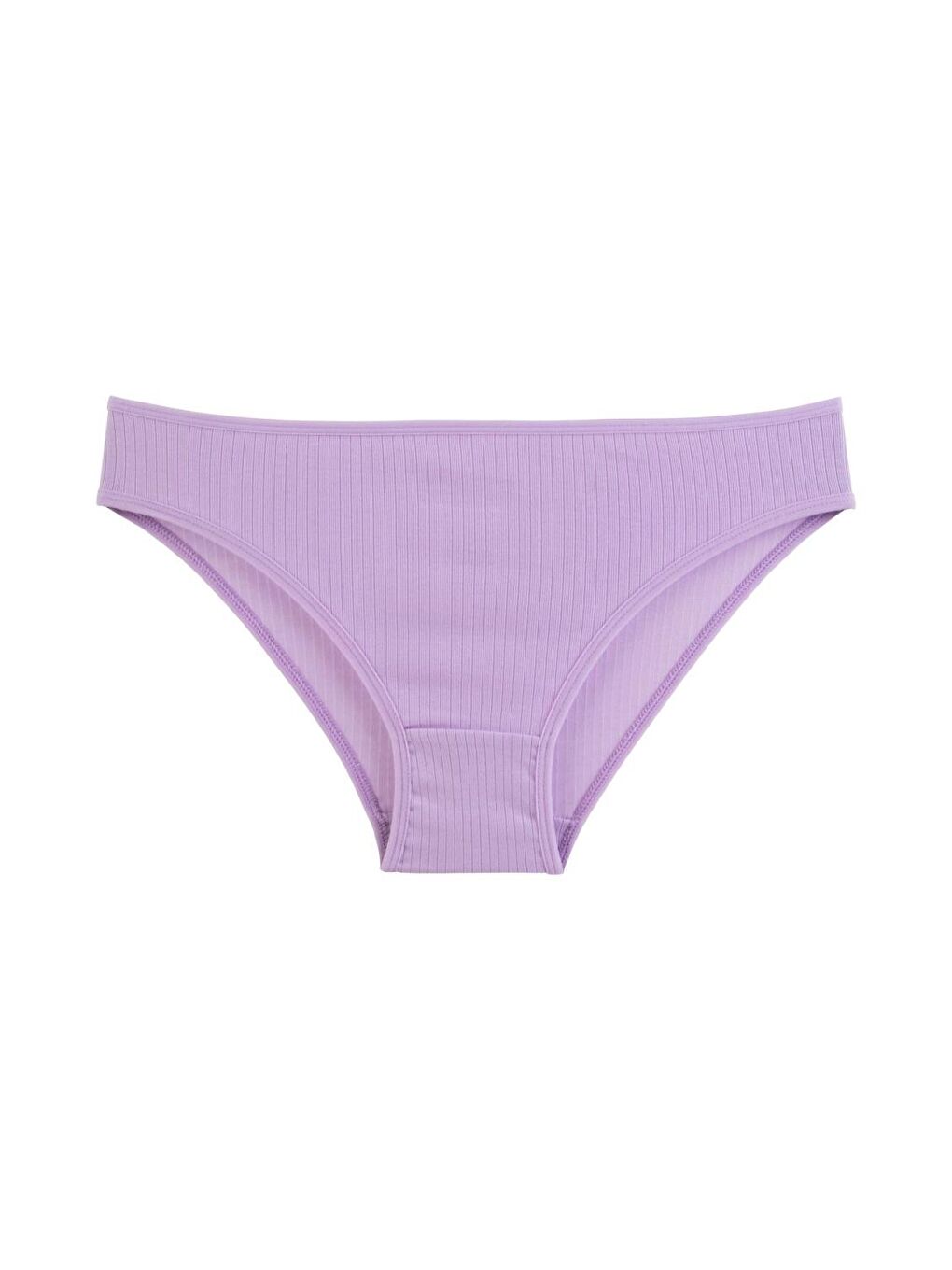 Kadın Külot 5 Li Paket Elastanlı Fitilli Pamuklu Kaşkorse Lila-4