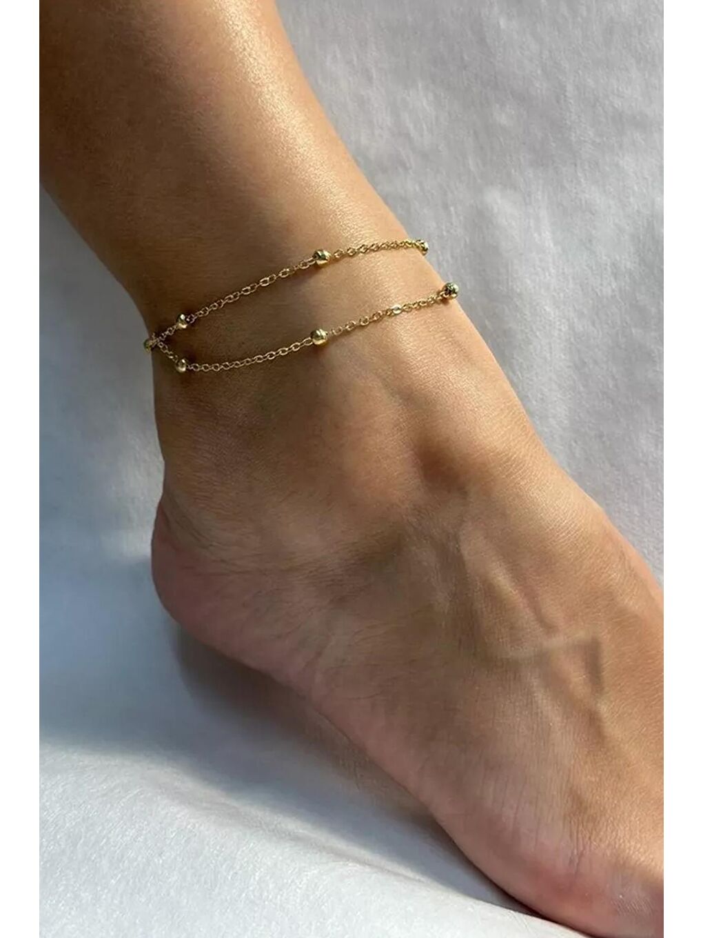 Sarı Topçuk Zincirli Çelik Halhal