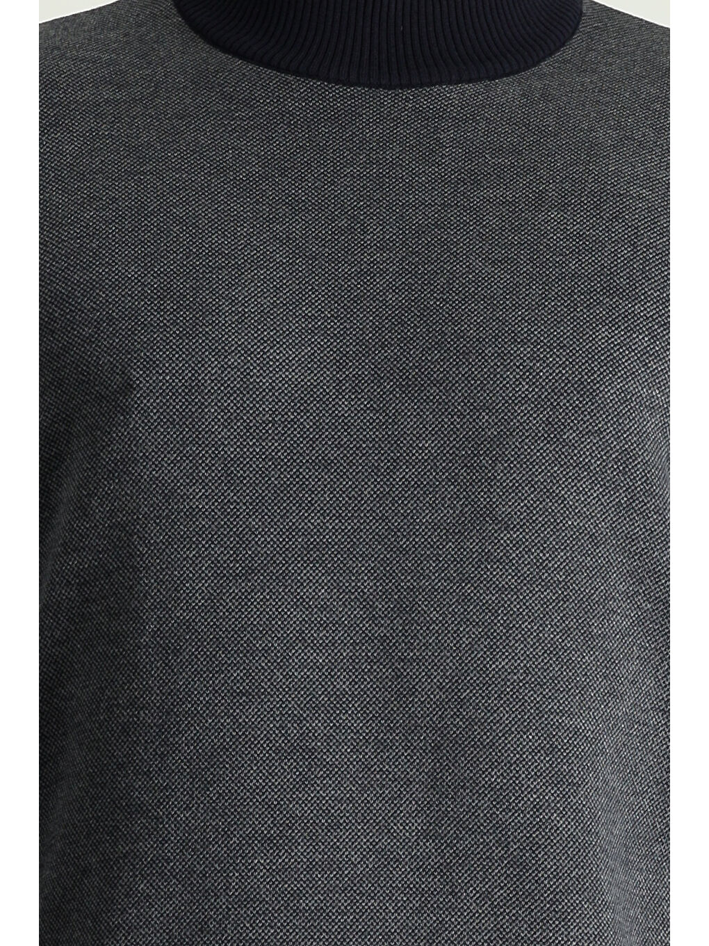 Lacivert Bato Yaka Slim Fit Dar Kesim Desenli Triko Kazak-4