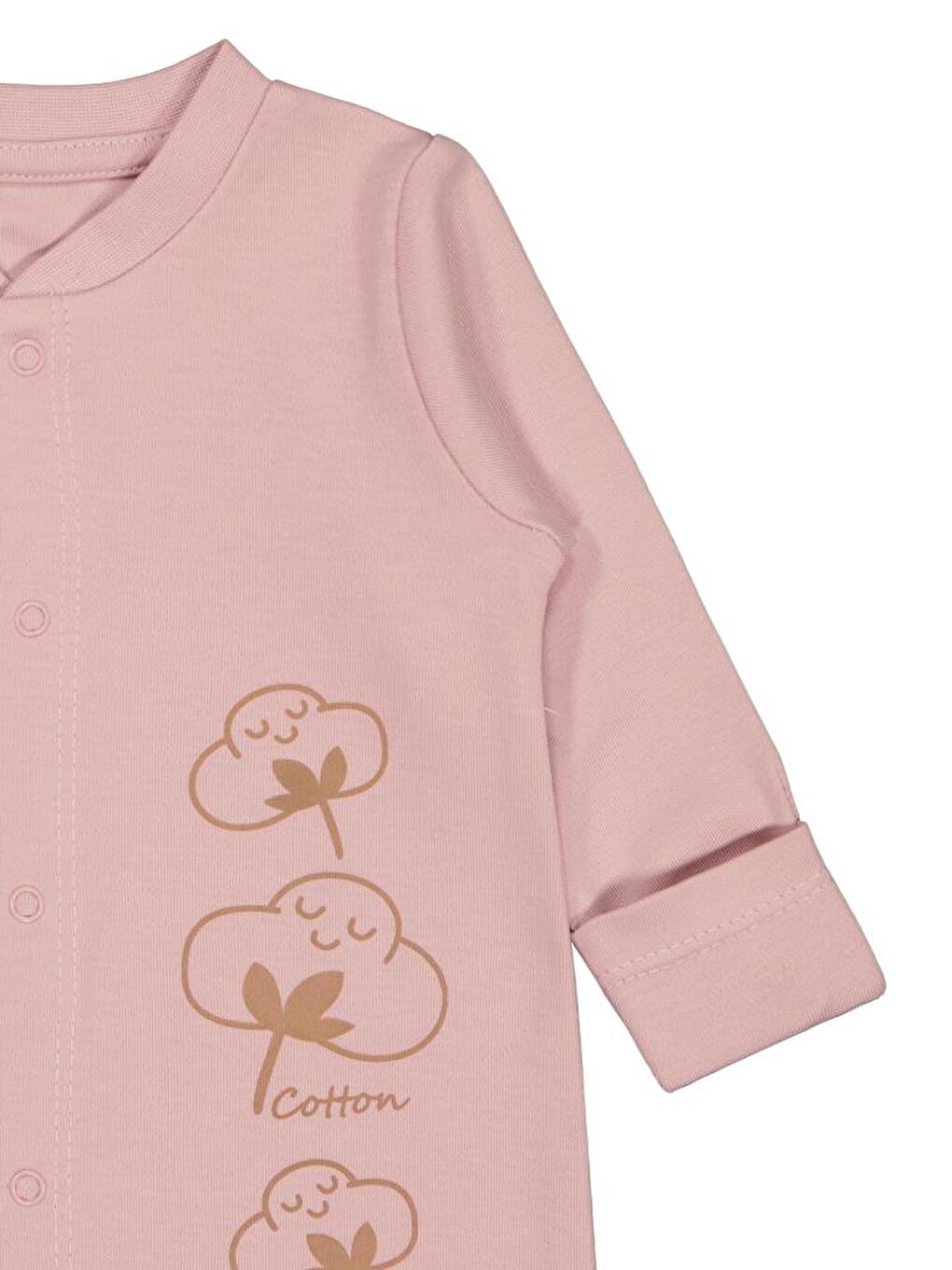 Baby Organik Pamuklu Yenidogan 0-3 Ay Tulum - Pembe 0-1 Ay-2