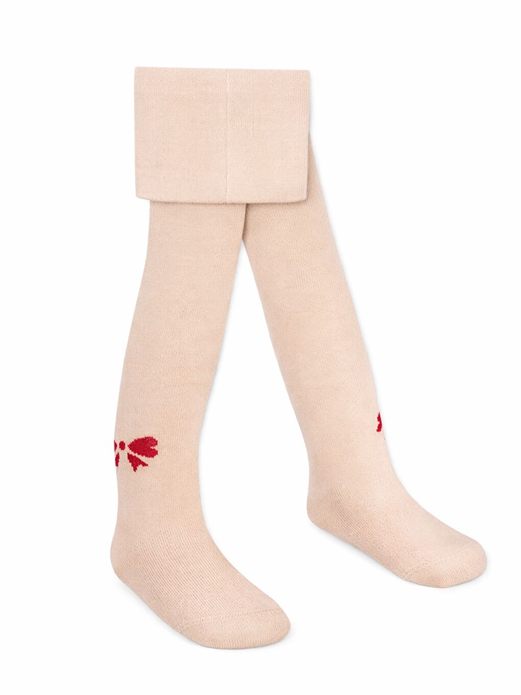 Baby Kurdele Desen 6- Bebek Kız Külotlu Çorap - Bej 6 Ay