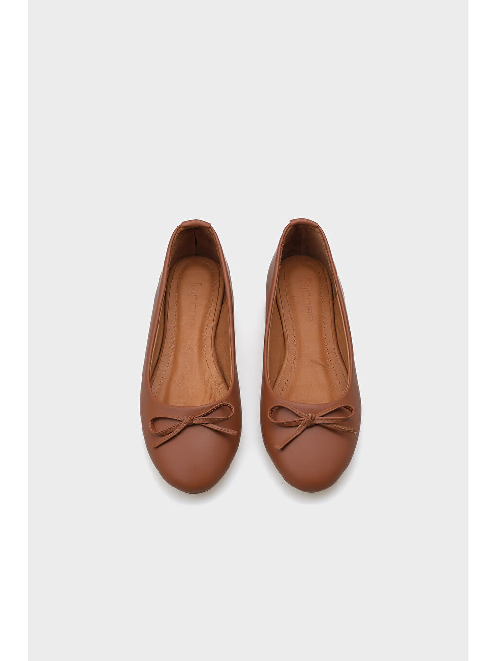 Kahverengi Bloom Hakiki Deri Fiyonklu Yuvarlak Burunlu Kadın Babet-5