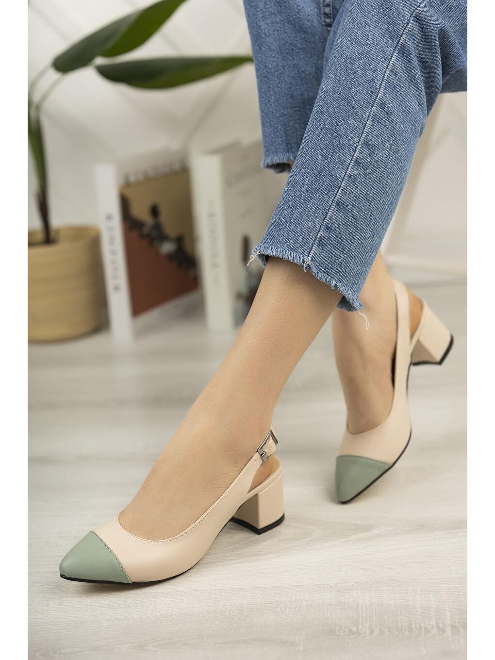 Yeşil SHARON Kadın Günlük Topuklu Ayakkabı