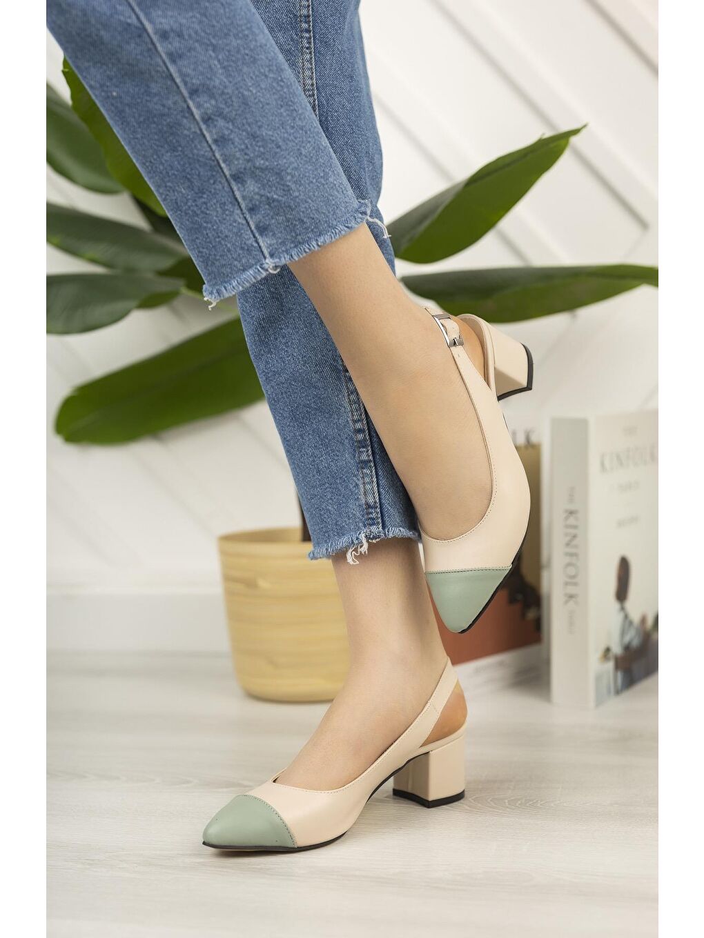 Yeşil SHARON Kadın Günlük Topuklu Ayakkabı-1