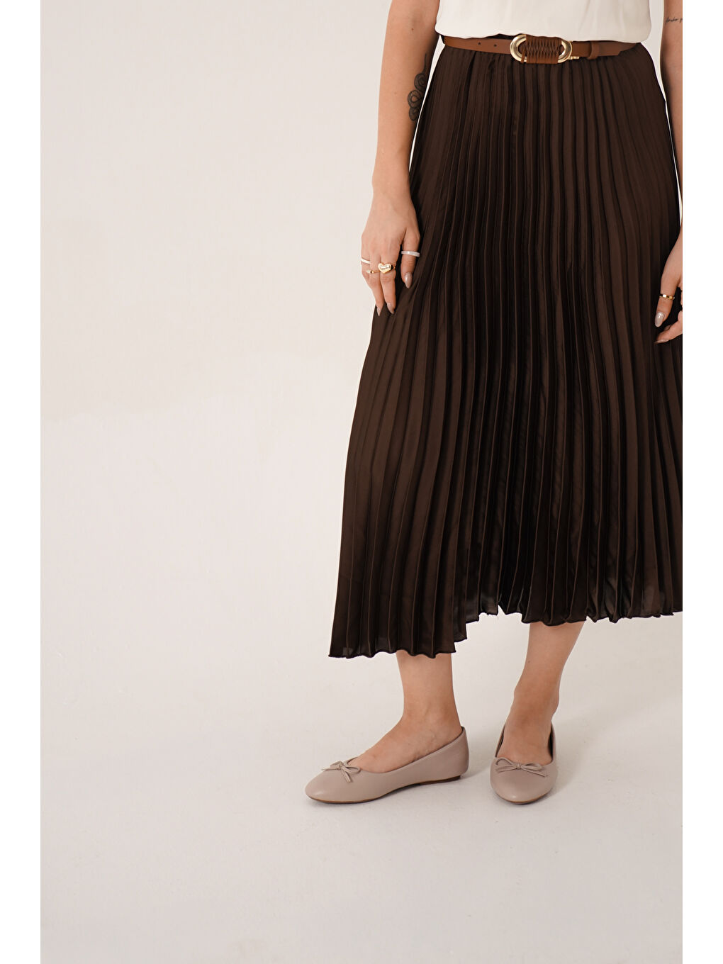 Beyaz Bloom Hakiki Deri Fiyonklu Yuvarlak Burunlu Kadın Babet-7