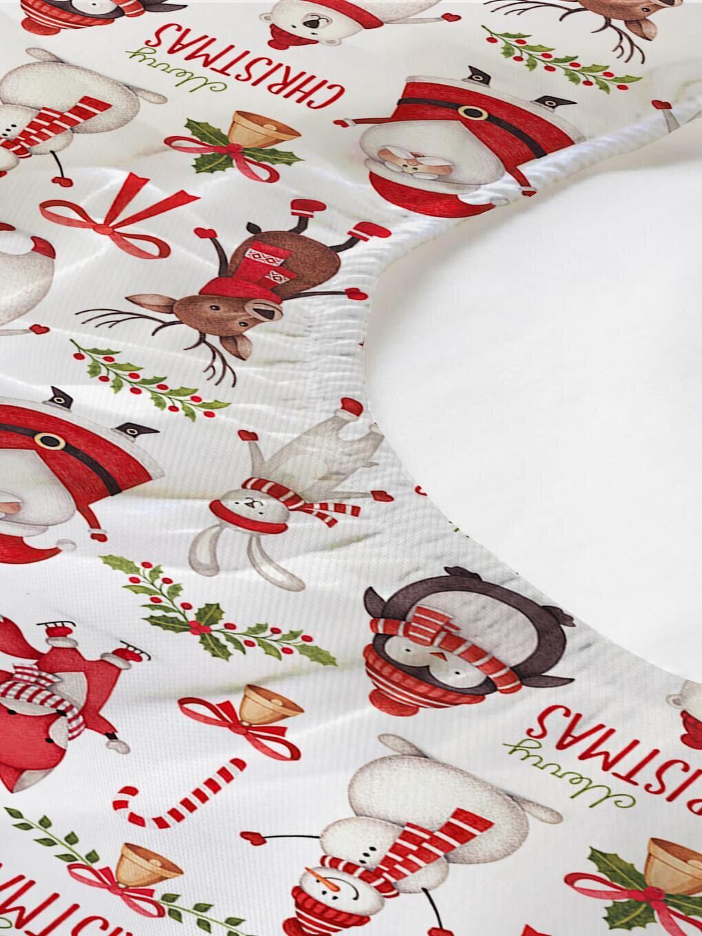 Karışık Yılbaşı Temalı Baskılı Bebek Boy Lastikli Çarşaf Seti 60x120 cm-1