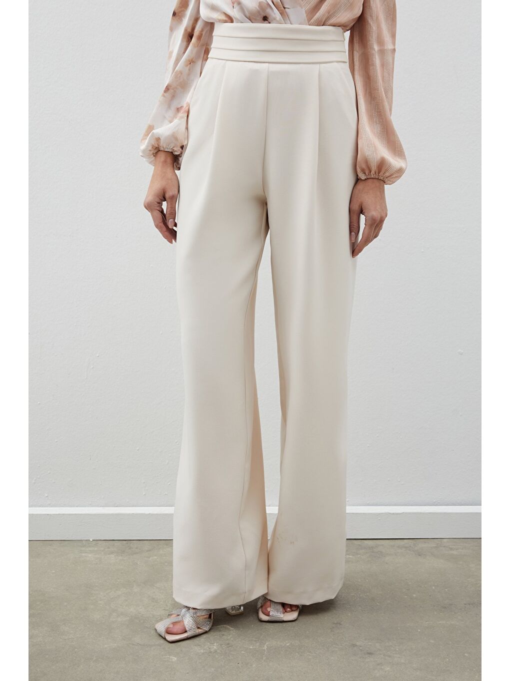 Bej Bel Detaylı Cepli Pantolon - Taş-4