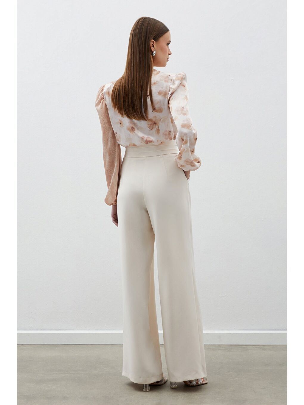 Bej Bel Detaylı Cepli Pantolon - Taş-5