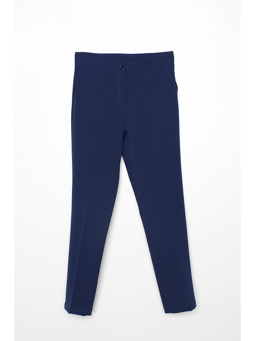 İndigo-Dar Paça Kumaş Pantolon-5