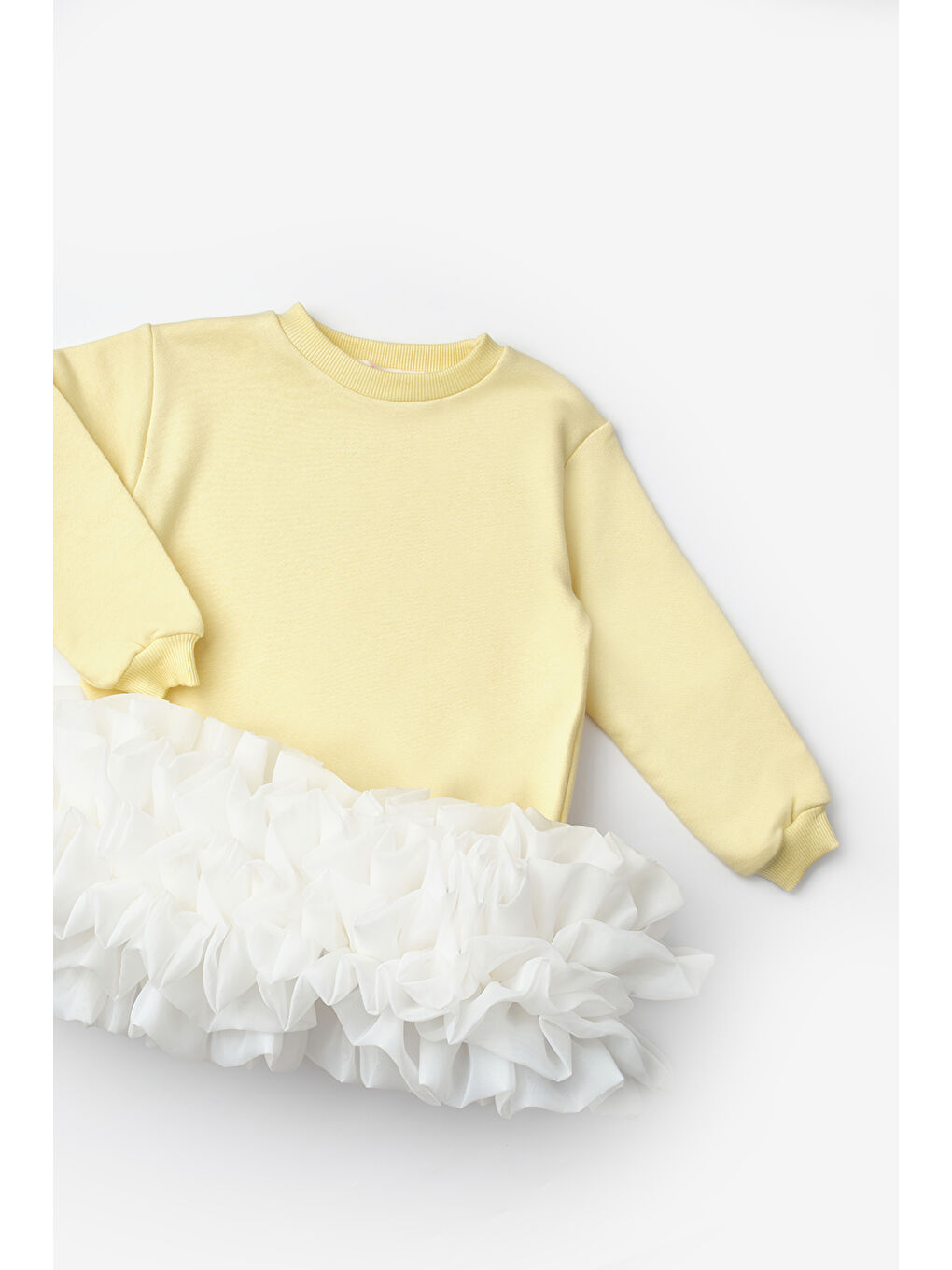 Pembe  Etek Ucu Fırfırlı Kız Çocuk Elbise - Alix-3