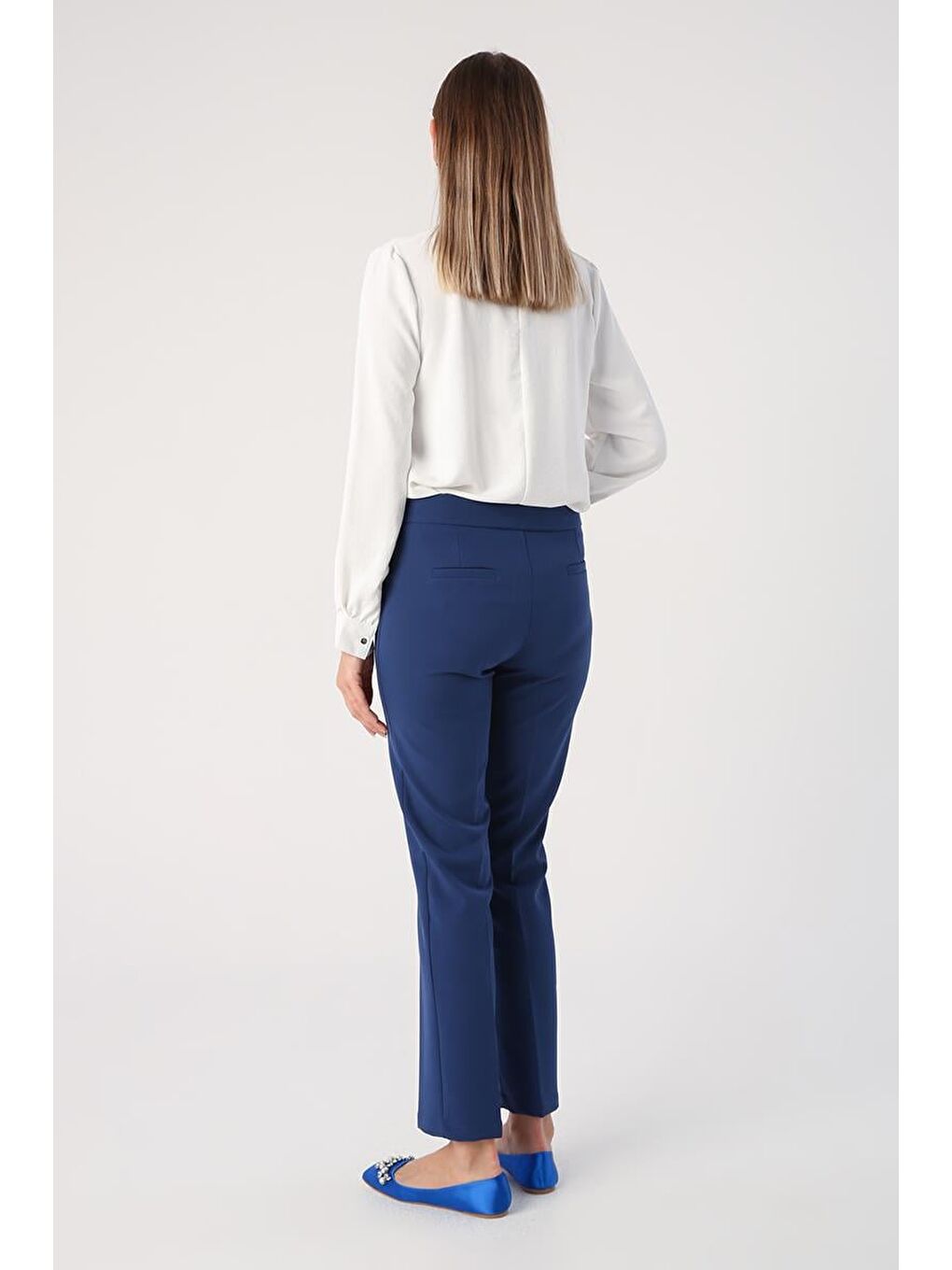 İndigo Elastanlı Cigarette Pantolon-3