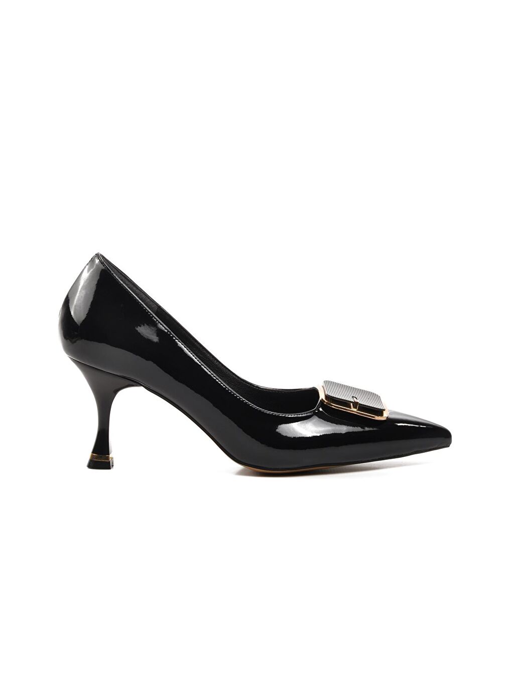 312042 Siyah Rugan Kadın Topuklu Ayakkabı