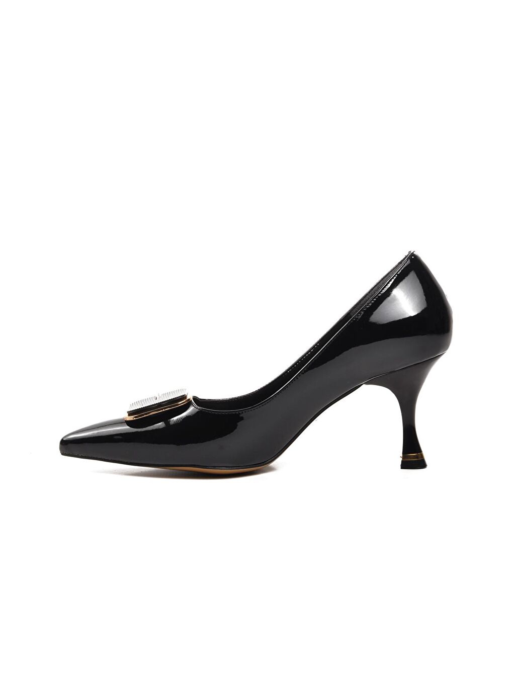 312042 Siyah Rugan Kadın Topuklu Ayakkabı-1