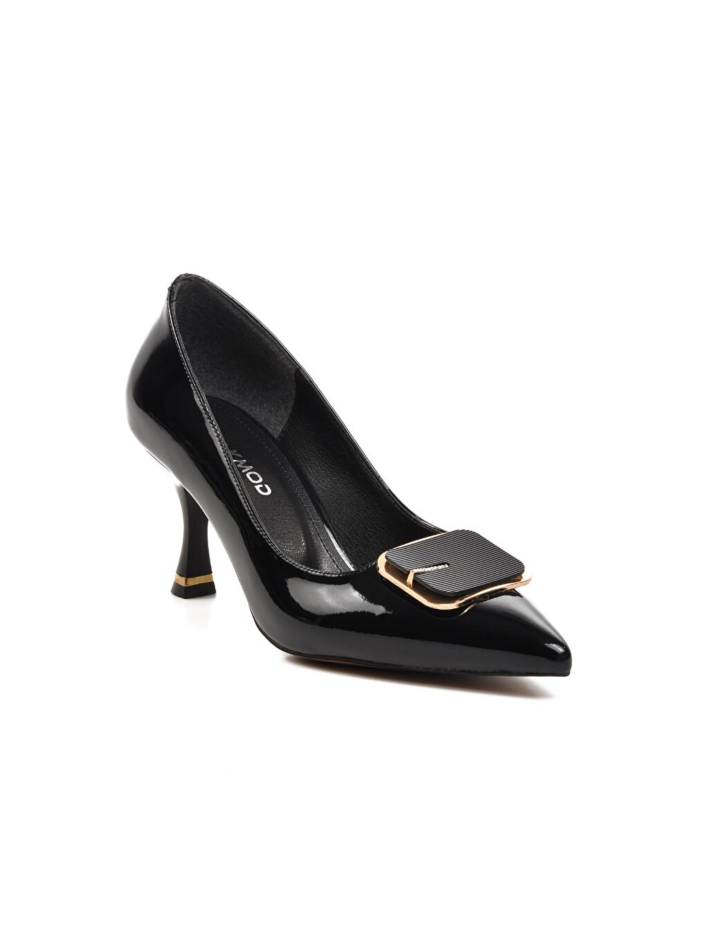 312042 Siyah Rugan Kadın Topuklu Ayakkabı-2