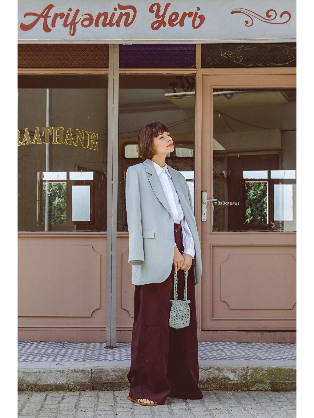 Yeşil Mint Düğmeli Blazer Ceket