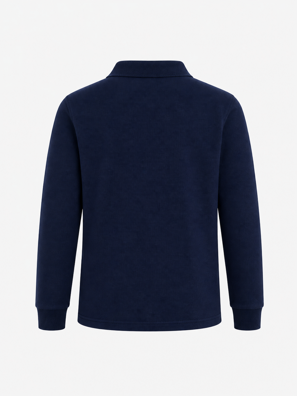 Lacivert Kids Polo Yaka Basic Uzun Kollu Unisex Kız Çocuk Tişört-3