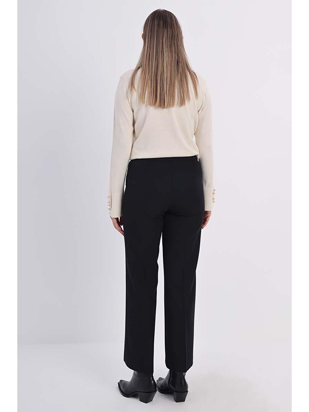 Siyah-Cepli Bol Paça Pantolon-3