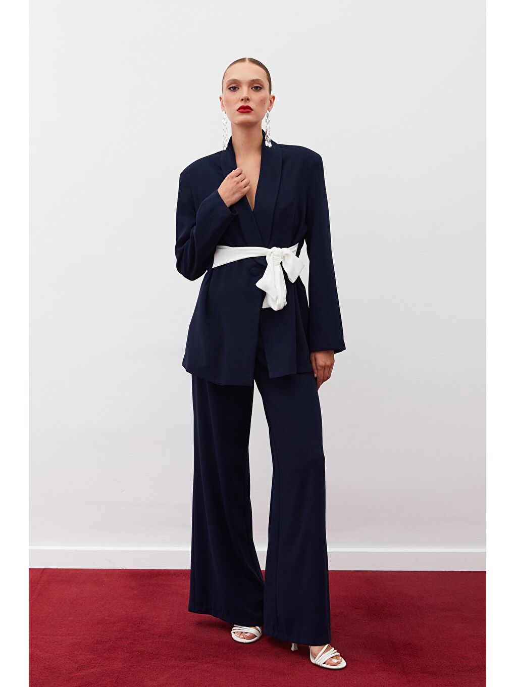 Salaş Krep Pantolon - Lacivert-1