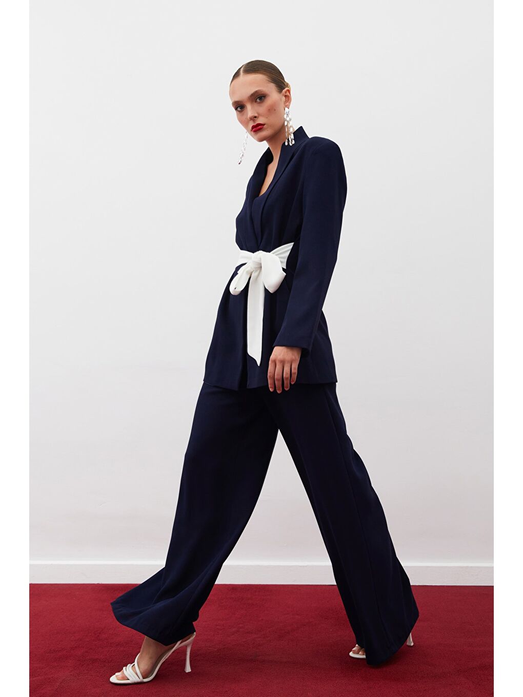 Salaş Krep Pantolon - Lacivert-2