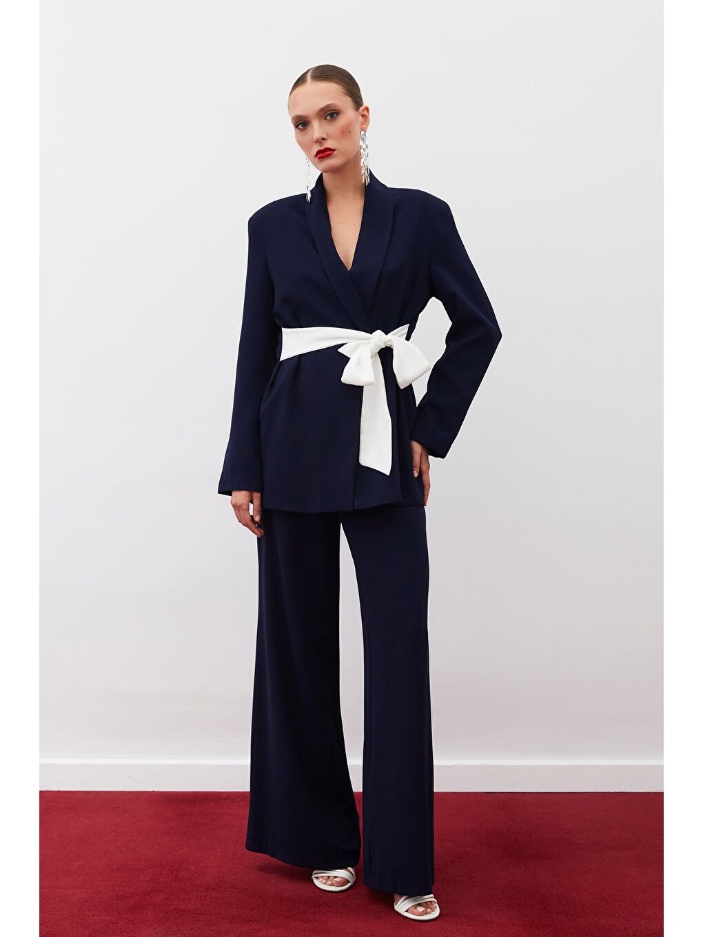 Salaş Krep Pantolon - Lacivert-3