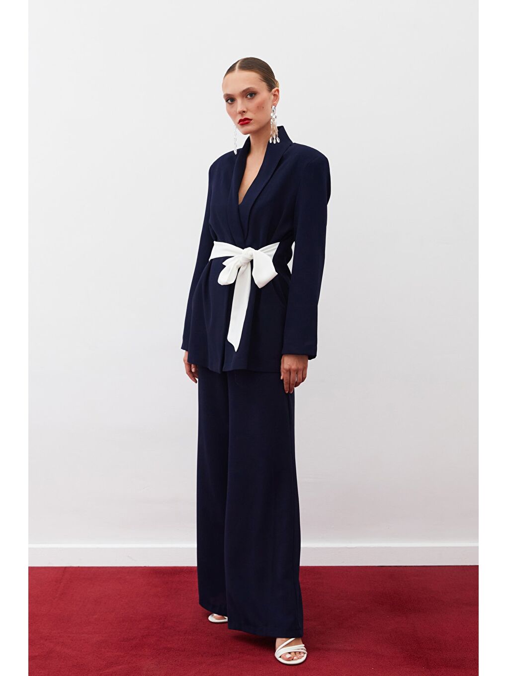 Salaş Krep Pantolon - Lacivert-4