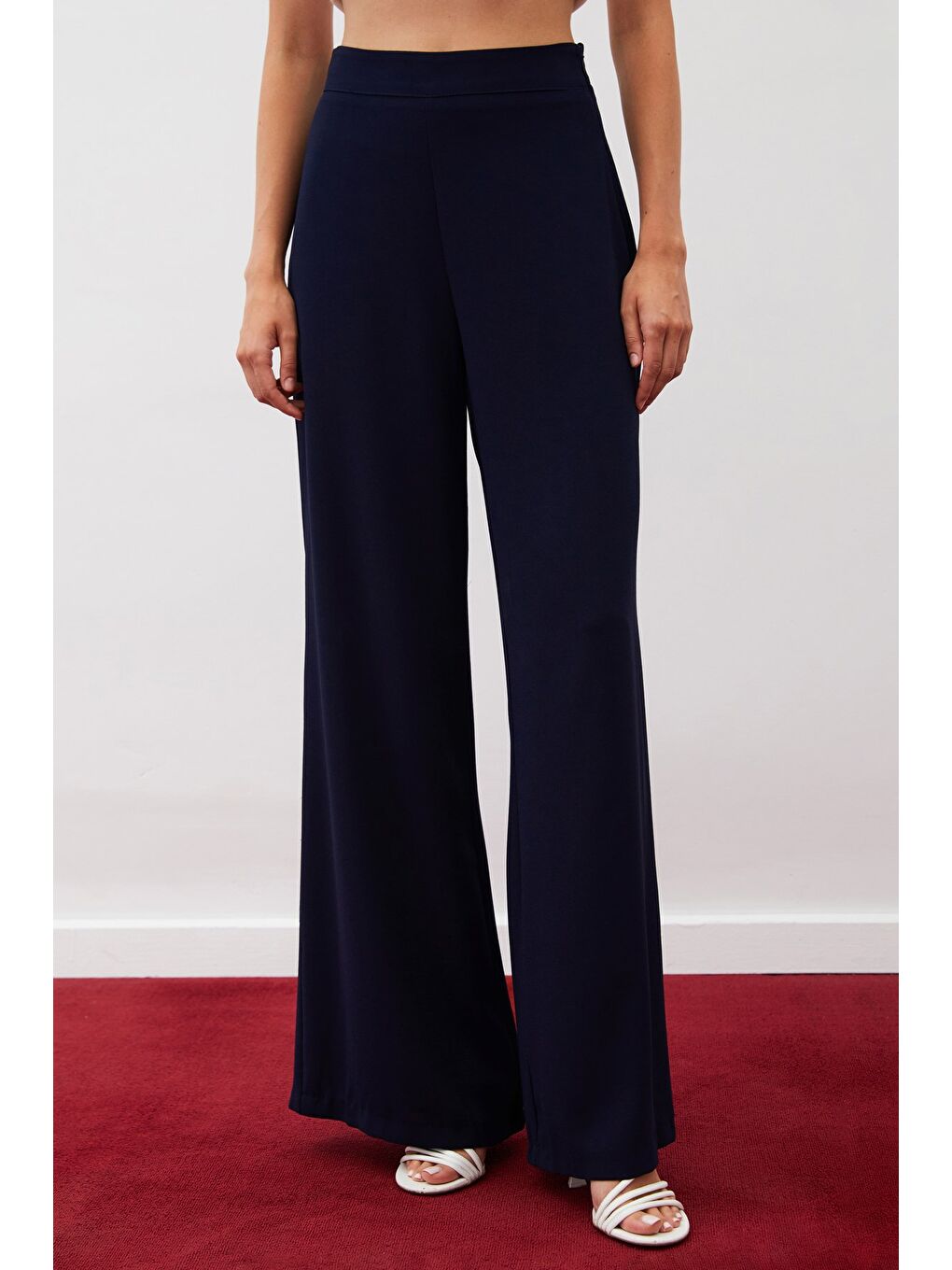 Salaş Krep Pantolon - Lacivert-5