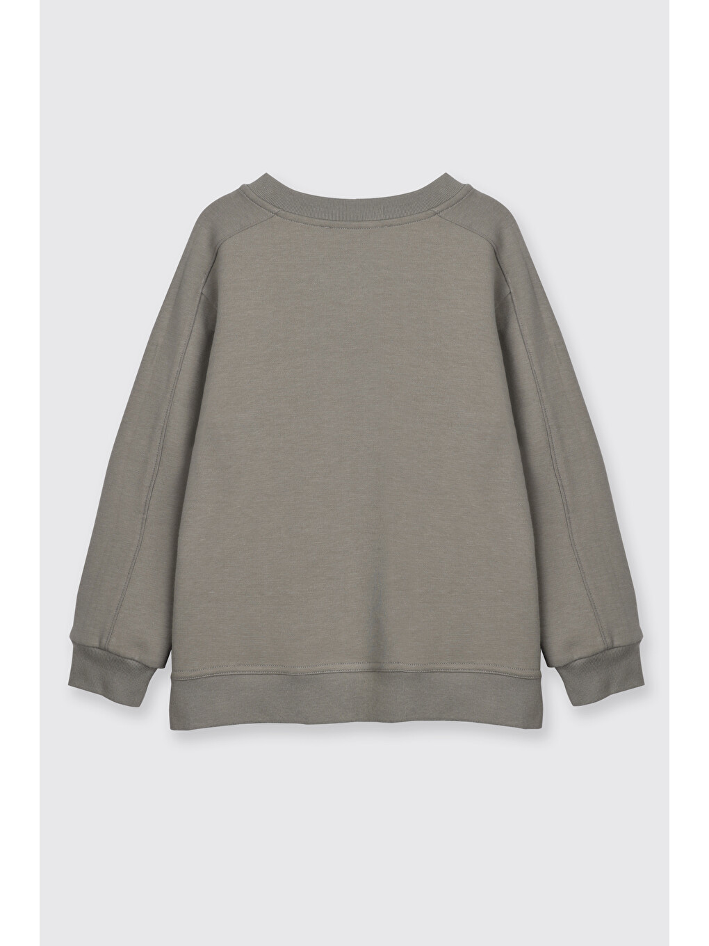 Erkek Çocuk Yuvarlak Yaka Cepli Baskılı Parça Detaylı Antrasit Sweatshirt-3
