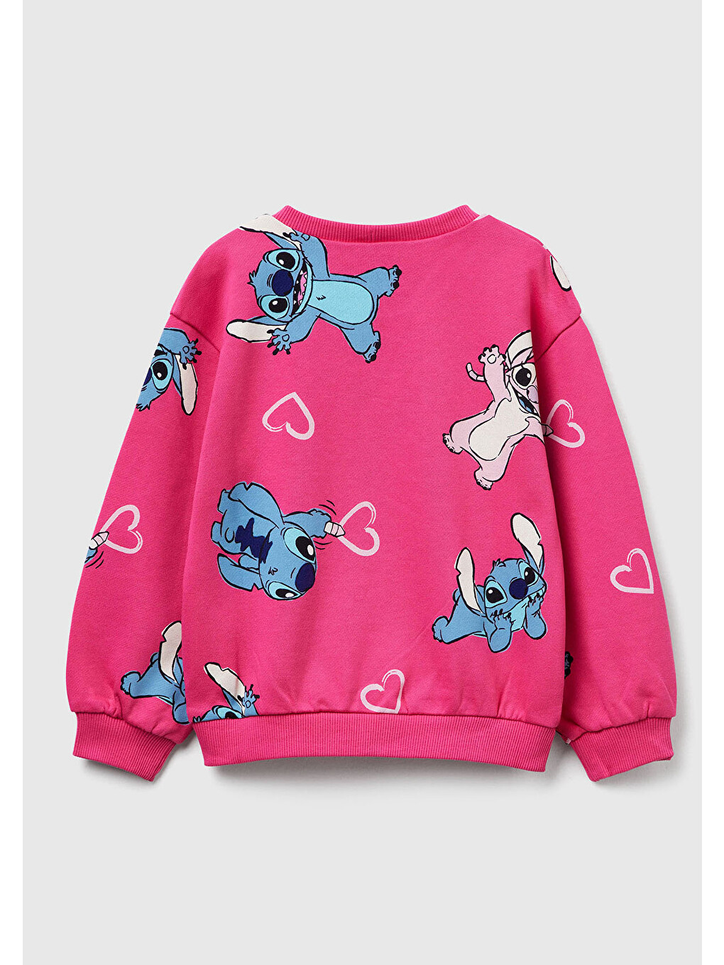 Kız Çocuk Pembe Mix Tamamı Baskılı Logo Etiketli Comfort Fit Sweatshirt-1